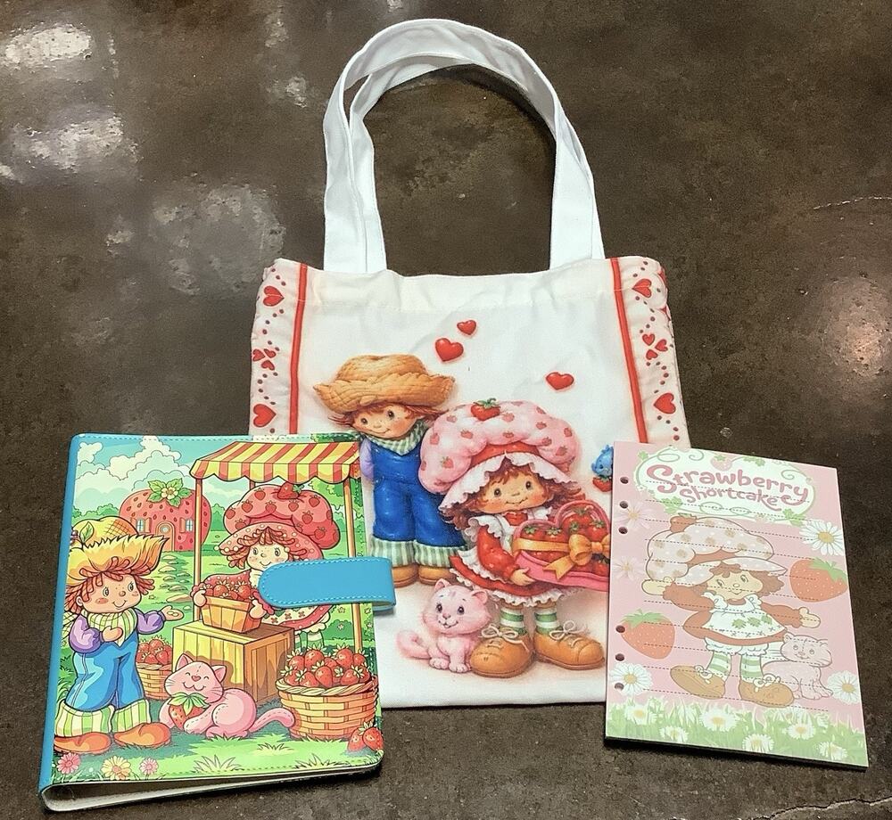 Strawberry Shortcake Friends A5 Binder w/ Printed Stationery paper & Tote